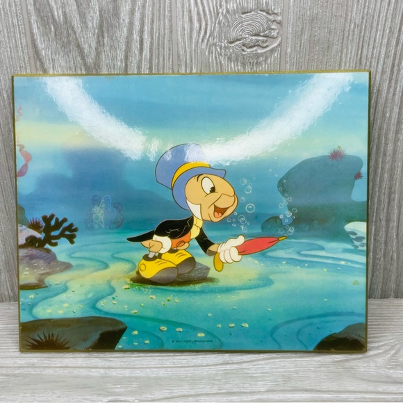 Vintage Disney pressed board Pinocchio Jiminy cricket wall hangin decoration art - Picture 1 of 6